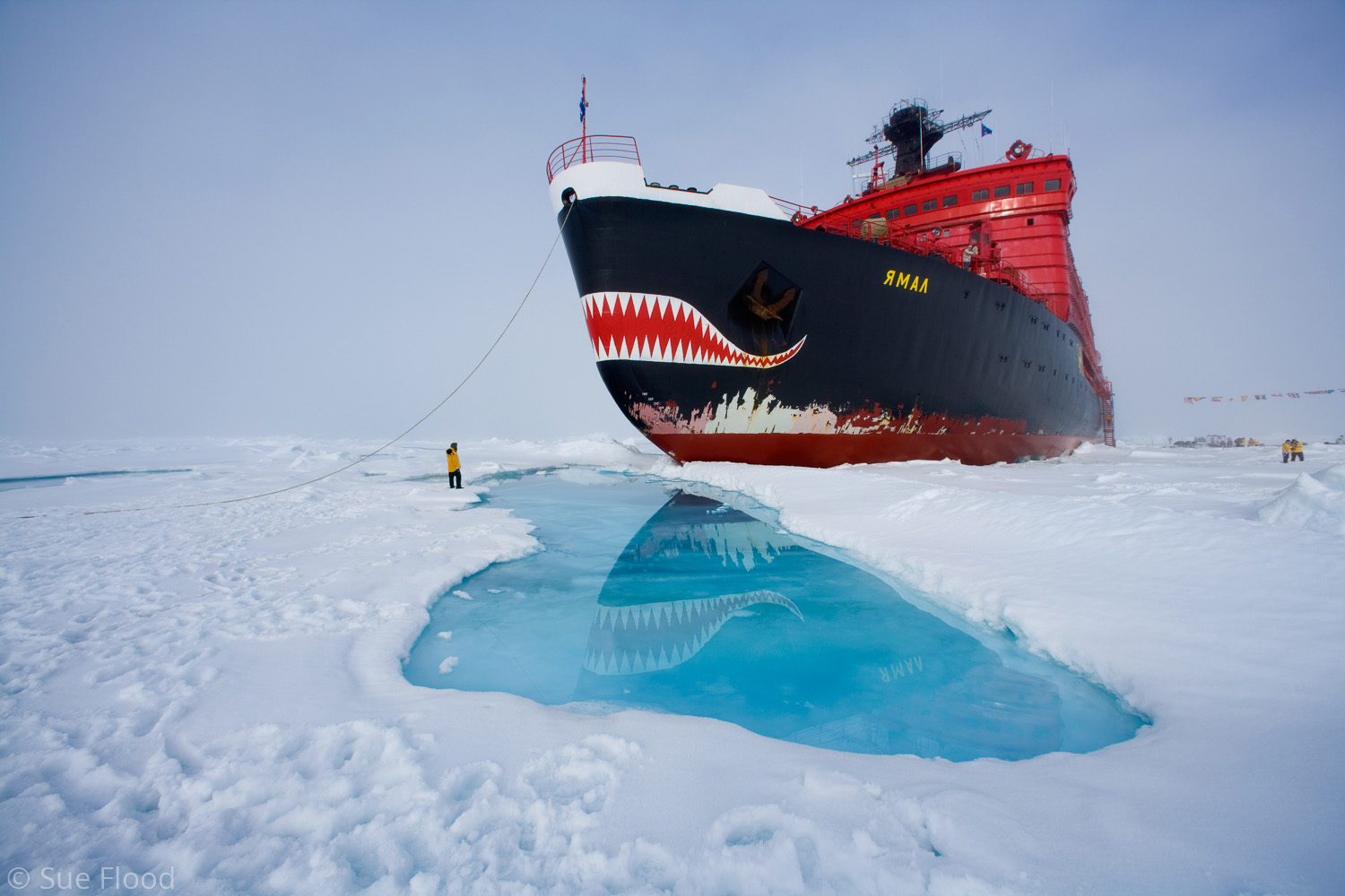 Russian Nuclear icebreaker, Yamal, at North Pole.